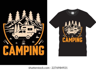 camping for life outdoor adventure  camping shirt design vector template, mountain travel adventure retro vintage style typography and vector t-shirt , tree, silhouette, camp, graphic, background,