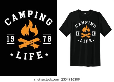 Camping life t shirt for casual wear