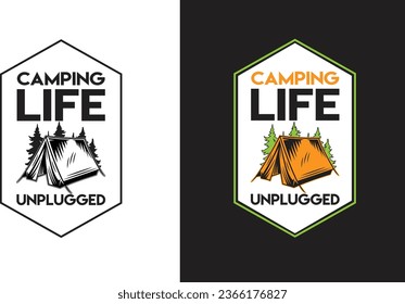 Camping Life Unplugged Vector Design