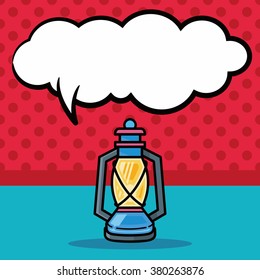 camping light icon, speech bubble