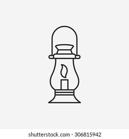 camping light line icon