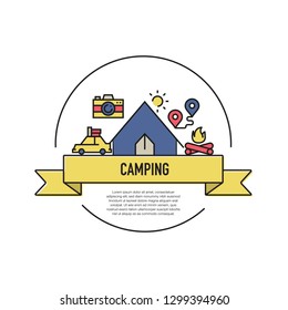 CAMPING LINE ICON SET