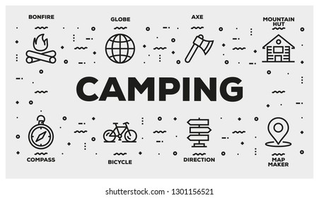 CAMPING LINE ICON SET