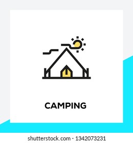 CAMPING LINE ICON SET