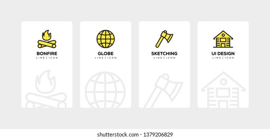 CAMPING LINE ICON SET