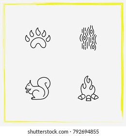 Camping line icon set