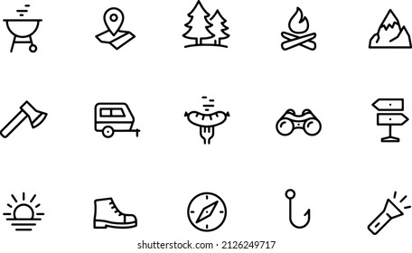 Camping line  Icons vector design 