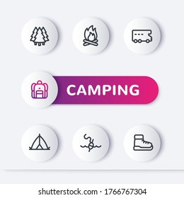 Camping-Line-Vektorsymbol