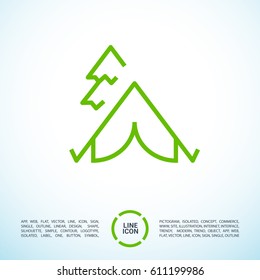 camping linear vector icon