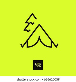 camping linear vector icon