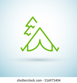camping linear vector icon for websites and mobile minimalistic flat design.