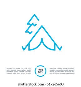 camping linear vector icon for websites and mobile minimalistic flat design.