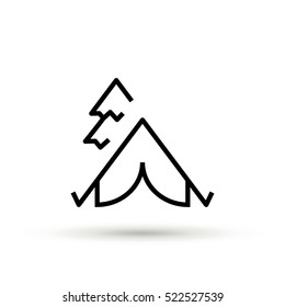 camping linear vector icon for websites and mobile minimalistic flat design.