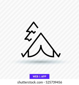 camping linear vector icon for websites and mobile minimalistic flat design.