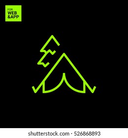 camping linear vector icon for websites and mobile minimalistic flat design.