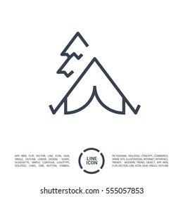 camping linear vector icon for websites and mobile minimalistic flat design.