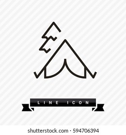 camping linear vector icon for websites and mobile minimalistic flat design.