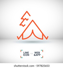 camping linear vector icon for websites and mobile minimalistic flat design.