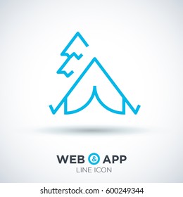 camping linear vector icon for websites and mobile minimalistic flat design.