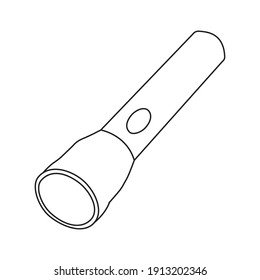 Camping Little Flashlight Outline Icon