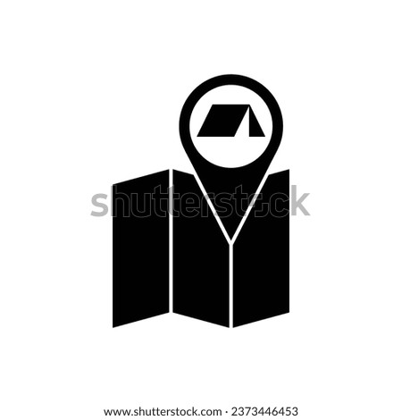 Camping location map icon design. isolated on white background. vector illustration