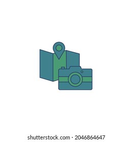 camping location photography icon vector