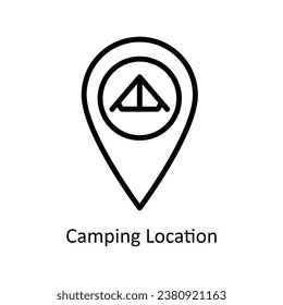 camping location  vector  outline Design illustration. Symbol on White background EPS 10 File 