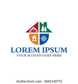 camping logo , adventure logo vector