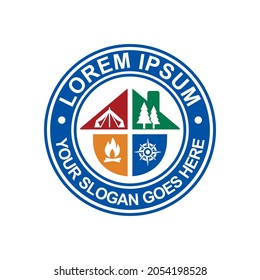 logotipo de camping , vector de logotipo de aventura