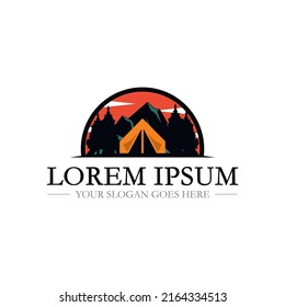 Logotipo de camping , Vector de logotipos de aventura