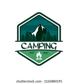 Logotipo de camping , Vector de logotipos de aventura