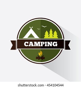 Camping logo and badges with element design. Camping logo in flat design