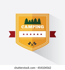 Camping logo and badges with element design. Camping logo in flat design