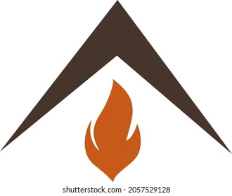 camping logo design concept,campfire,adventure bushcraft