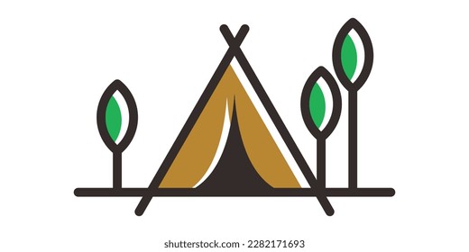 ilustración vectorial de diseño de logotipo de camping