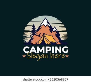Vector de icono de diseño de logotipo de camping