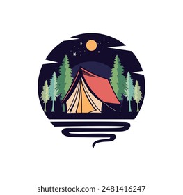 Camping Logo Design illustration vector eps format suitable for your design needs logo illustration animation etc