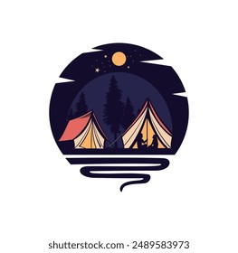 Camping Logo Design Illustration vector eps format suitable for your design needs logo illustration animation etc