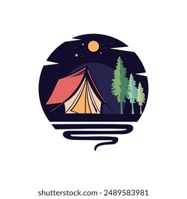 Camping Logo Diseño Ilustración Vector eps formato adecuado para sus necesidades de diseño logo ilustración animación etc