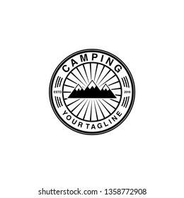 camping logo design mountain