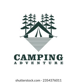 Camping logo design Template. Camping Adventure logo vector illustration.