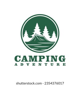 Camping logo design Template. Camping Adventure logo vector illustration.