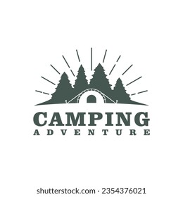 Camping logo design Template. Camping Adventure logo vector illustration.