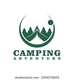 Camping logo design Template. Camping Adventure logo vector illustration.