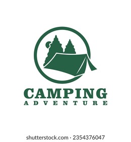 Camping logo design Template. Camping Adventure logo vector illustration.