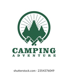 Camping logo design Template. Camping Adventure logo vector illustration.