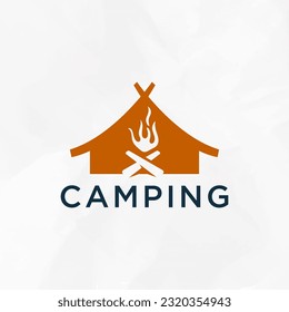 Camping logo design template. Emblem for scouts.