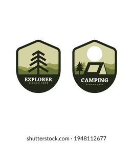Camping logo design template. Outdoor design illustration