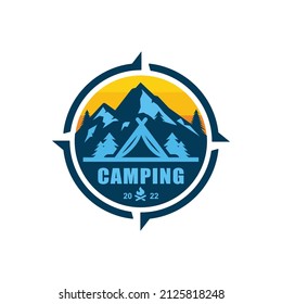 Camping logo design vector illustration