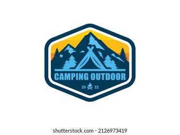 Camping logo design vector illustration